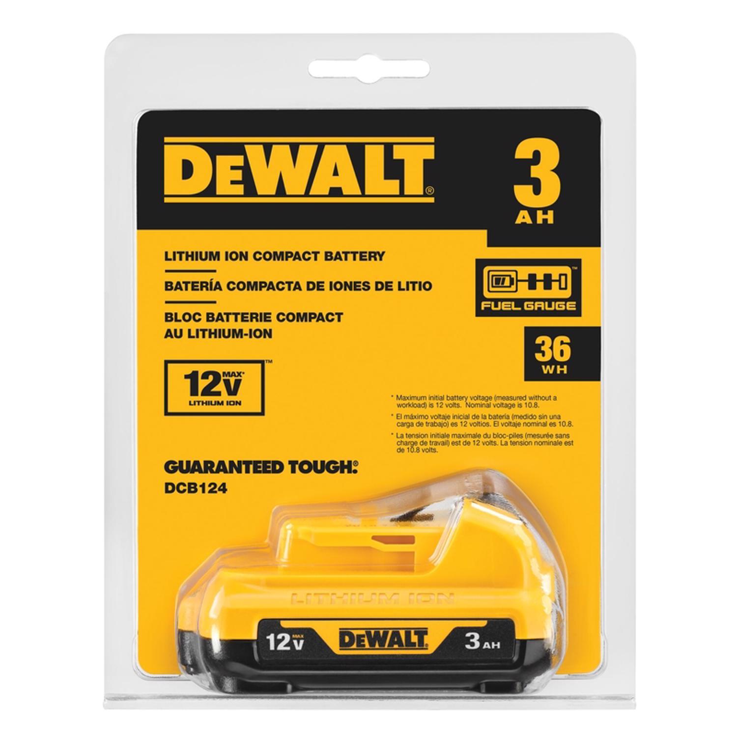 Photos - Power Tool Battery DeWALT 12V MAX DCB124 3 Ah Lithium-Ion Compact Battery 1 pc 