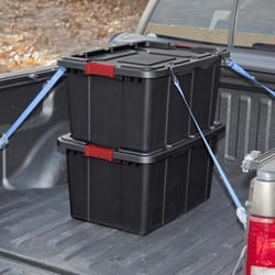 Sterilite 27 gal Black Storage Tote 15.25 in. H X 20.625 in. W X 30.5 in. D Stackable