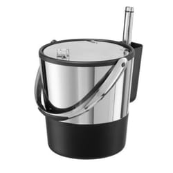 OGGI 4 oz Black/Silver Plastic/Stainless Steel Ice Bucket with Scoop