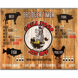 Grill Your Ass Off Rubber Beer Timer Magnet 5.6 in. L X 4.5 in. W 1 pk