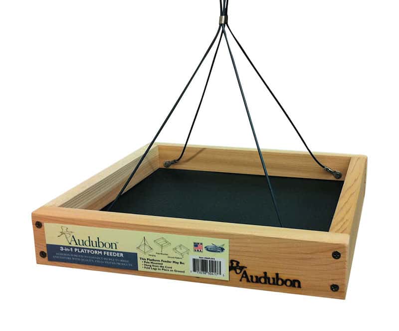 Audubon 3 in 1 Wild Bird 3 lb. Cedar/Screen Platform Bird Feeder 1