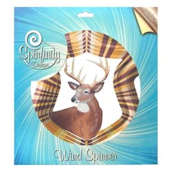 Spinfinity Designs Multi-color Stainless Steel 12 in. White Tail Deer Large Outdoor Spinner