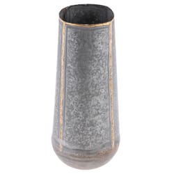 Karma 30.5 in. H X 13 in. L Galvanized Gray Iron Vase