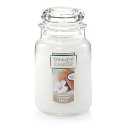Yankee Candle Clear/White Coconut Beach Scent Original Candle Jar 22 oz