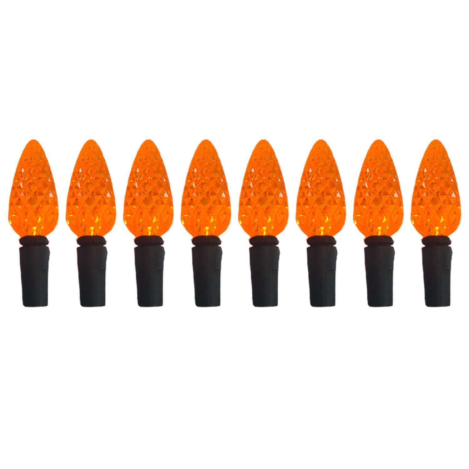 Celebrations Orange 100 ct 2 in. LED C6 Halloween String Lights Ace