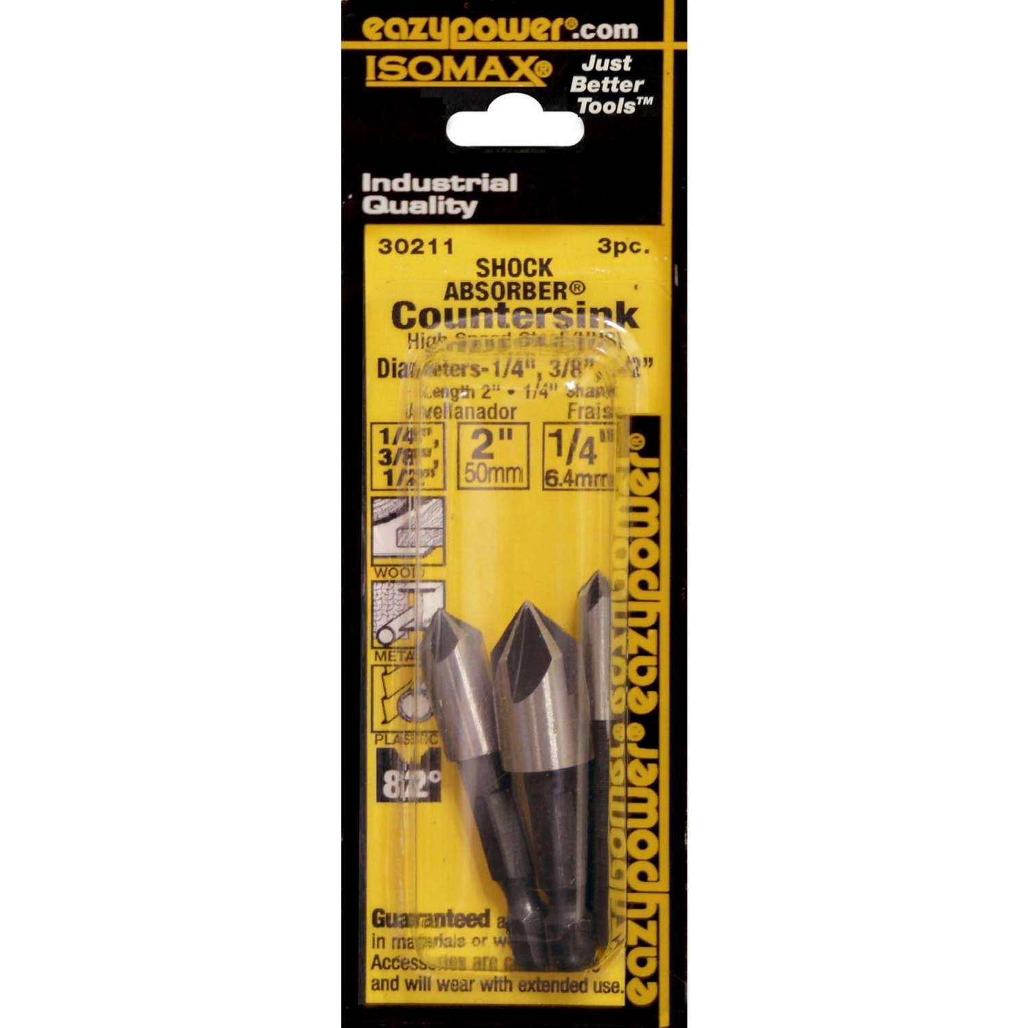 Eazypower Just Better Tools High Speed Steel Countersink Bit Set 3 pc