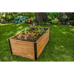 Vita Mezza 22 in. H X 60 in. W X 36 in. D Cedar Garden Planter Espresso Brown