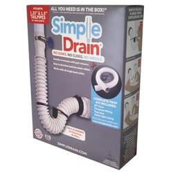 Simple Drain 2.5 ft. L Rubber Slotted Sink Drain Kit