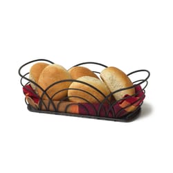 Spectrum Flower 6.5 in. L X 13 in. W X 4 in. H Black Bread Basket