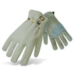 CAT Grain Cowhide Men's Indoor/Outdoor Gunn Cut Driver Gloves Tan L 1 pair