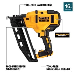 DeWalt 20V MAX XR 16 Ga. Cordless Angled Finish Nailer Tool Only 20 V