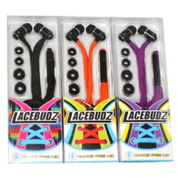 2X Mobile Lacebudz Shoelace Earbud w/Microphone 1 pk