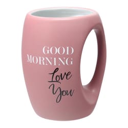 Pavilion Good Morning 16 oz Pink BPA Free Love You Mug