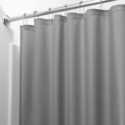 iDesign 72 in. H X 72 in. W Gray Shower Curtain Liner PEVA