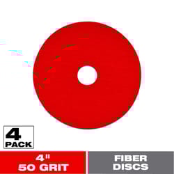 Diablo 4 in. D X 5/8 in. Aluminum Oxide Fiber Disc 50 Grit 4 pk