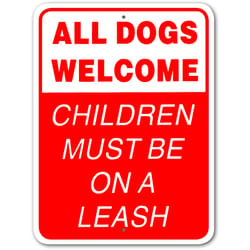 Noble Beasts Graphics English White Pet Sign 12 in. H X 9 in. W