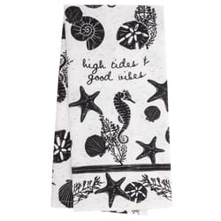 Karma Gifts Boho Black and White Cotton Coastal Tea Towel 1 pk