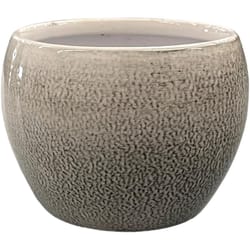 Robert Allen 4 in. D Steel Petite Braeburn Planter Dusted Pearl