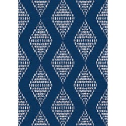 Linon Home Decor 7 ft. W X 5 ft. L Navy Blue Diamonds Polyester Accent Rug