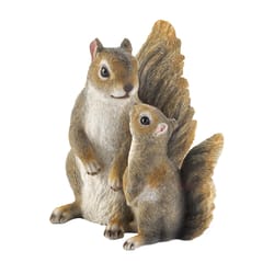 Zingz & Thingz Brown Polyresin 9 in. H X 8 in. L X 6.5 in. W Mommy & Baby Squirrel Figurine
