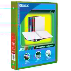Bazic Products 0.5 in. W X 10 in. L 3-Ring Lime Green View Binder