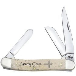 Case Cross Shield Natural Stainless Steel 4 in. Medium Stockman Pocket Knife