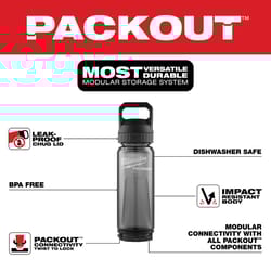 Milwaukee Packout 25 oz Black BPA Free Bottle with Chug Cap