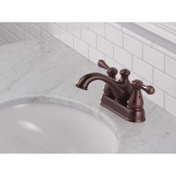 Delta Leland Bronze Farmhouse Bathroom Faucet 4 in.