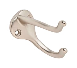 Ives Medium Satin Nickel Aluminum 1-1/4 in. L Coat/Hat Hook 35 lb 1 pk