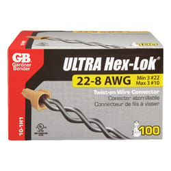 Gardner Bender Hex-Lok 22-8 Ga. Copper Wire Connector Tan 100 pk