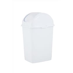 Superio Brand 18 L White Plastic Slim Swing Trash Can