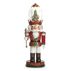 Roman Christmas LED Multicolored Musical Nutcracker Clear Hat Rotating Scene Figurine 16.25 in.