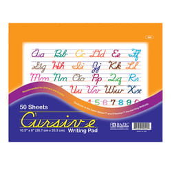 Bazic Products 8 in. W X 10-1/2 in. L Cursive Writing Pad 50 sheet