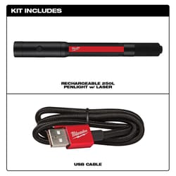 Milwaukee 250 lm Black/Red LED Pen Light