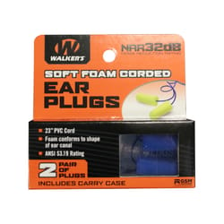 Walker's 32 dB Foam Earplugs Blue 2 pair