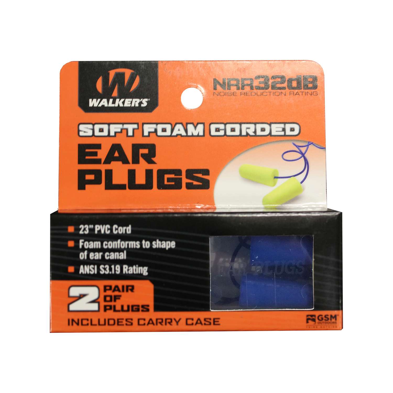 Walker's 32 dB Foam Earplugs Blue 2 pair Ace Hardware
