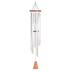 Arias Silver Aluminum/Wood 44 in. Wind Chime