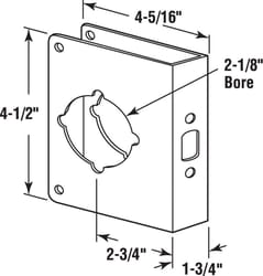 Prime-Line 4.5 in. H X 4.31 in. L Antique Brass Brass Lock and Door Reinforcer
