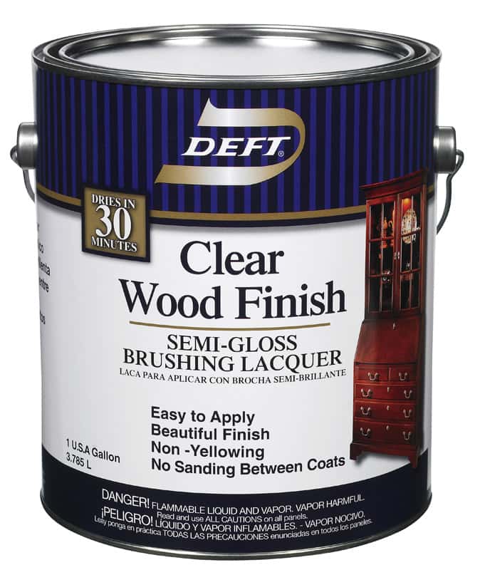 Deft Wood Finish SemiGloss Clear OilBased Brushing Lacquer 1 gal