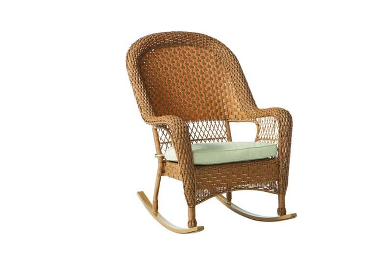 Living Accents Palmaro Tan Wicker Frame Stackable Rocking Chair White Ace Hardware 