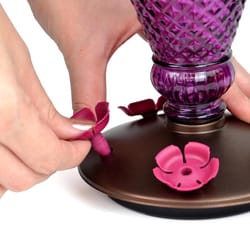 Perky-Pet Hummingbird 24 oz Glass/Plastic Diamond Wine Nectar Bird Feeder 5 ports