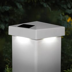 Classy Caps White Solar Powered 1 W LED Post Cap Light 1 pk