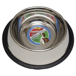 HiLo Silver Non-Skid Stainless Steel 16 oz Pet Dish For Dog