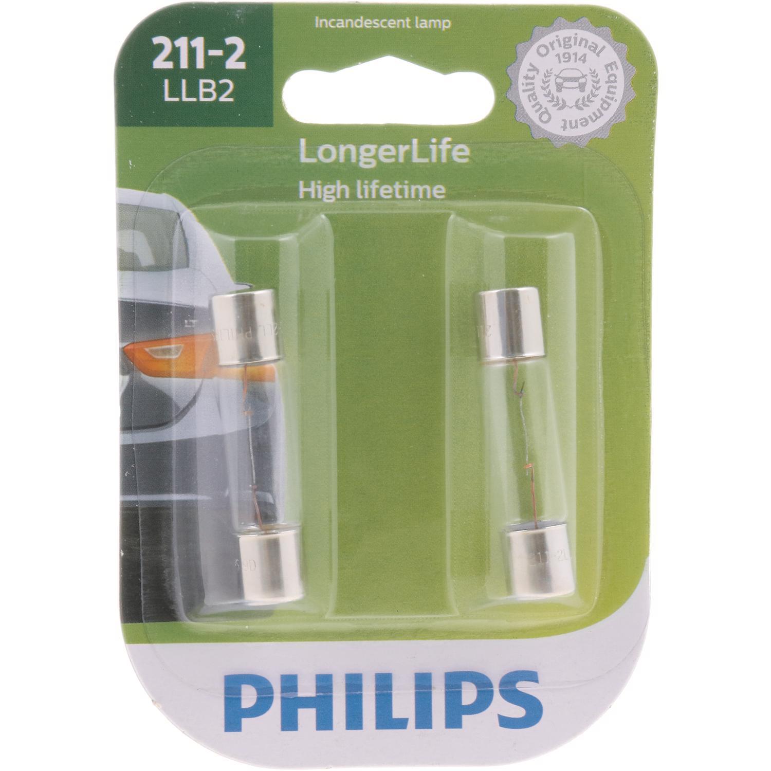 Photos - Light Bulb Philips Longer Life Incandescent Courtesy/Glove/License/Trunk Miniature Automotive Bulb 211-2LLB2 