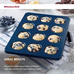 Kitchen Aid 11 in. W X 16 in. L Muffin Pan Ink Blue 1 pc