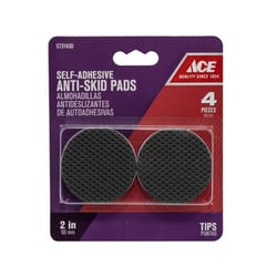 Ace Rubber Self Adhesive Non-Skid Pads Black Round 2 in. W 4 pk