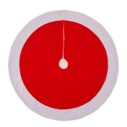 Glitzhome Red/White Christmas Tree Skirt 0.39 in.