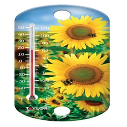 Taylor Sunflower Tube Thermometer Plastic Multicolored 8 in.
