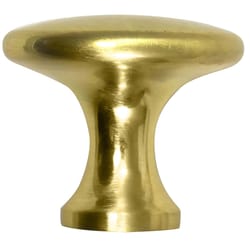 Laurey Kensington Round Cabinet Knob 1-3/8 in. D 1 in. Satin Brass 1 pk