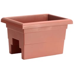 Novelty 10 in. H X 12 in. W X 16 in. D Plastic Countryside Deck Rail Planter Terracotta